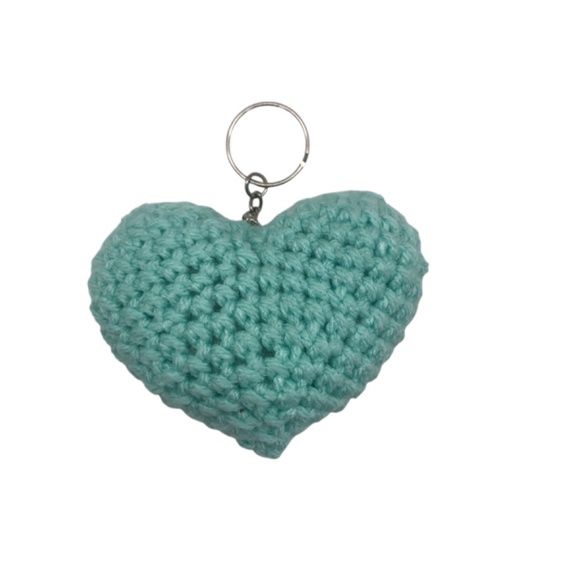 Crochet Heart Keychain, Bag Accessories, Heart Bag Charm - Picture 5 of 13